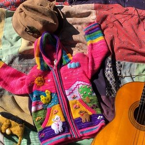 Colorful Children’s sweater with hood